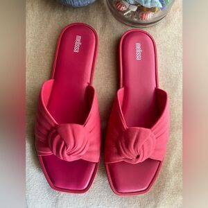 Melissa Slipper Sandles Flat Matte Pink Women Sz 10